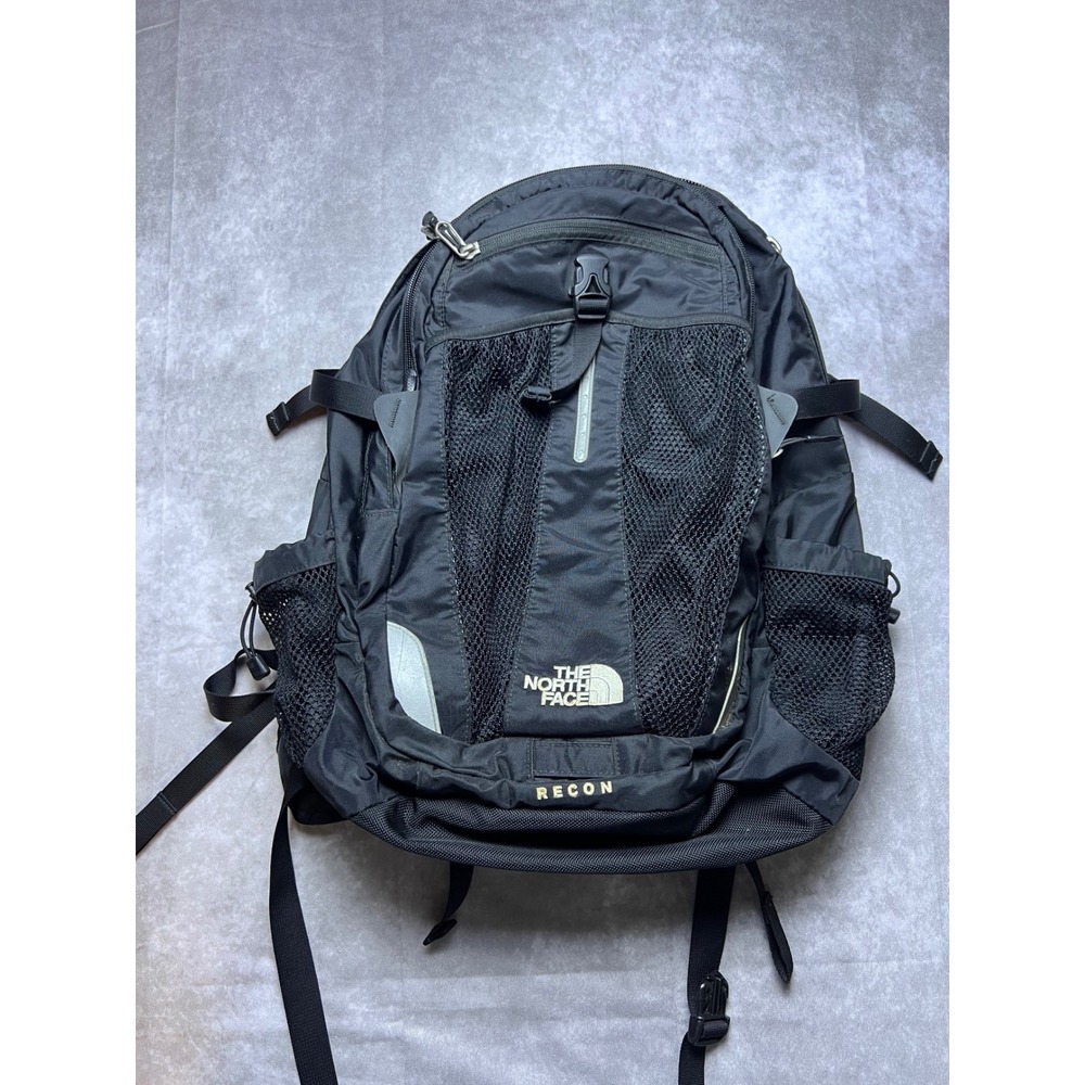 The North Face Recon Backpack Unisex Black Laptop Sleeve Hiking Travel Bag